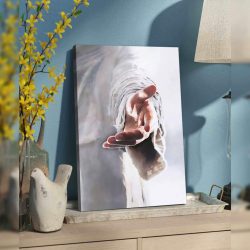 Jesus Holding His Hand Out Canvas Wall Art - Christian Wall Art ...