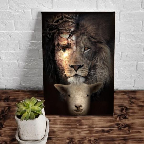 Jesus Lion And Lamb Canvas Jesus Hand Reaching Out From Heaven Lost