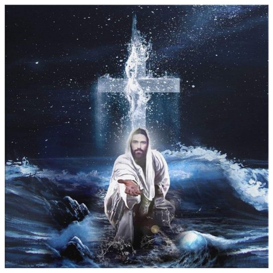 Jesus Outstretched Hands Saves Canvas Wall Art Christian Wall Art 2 1