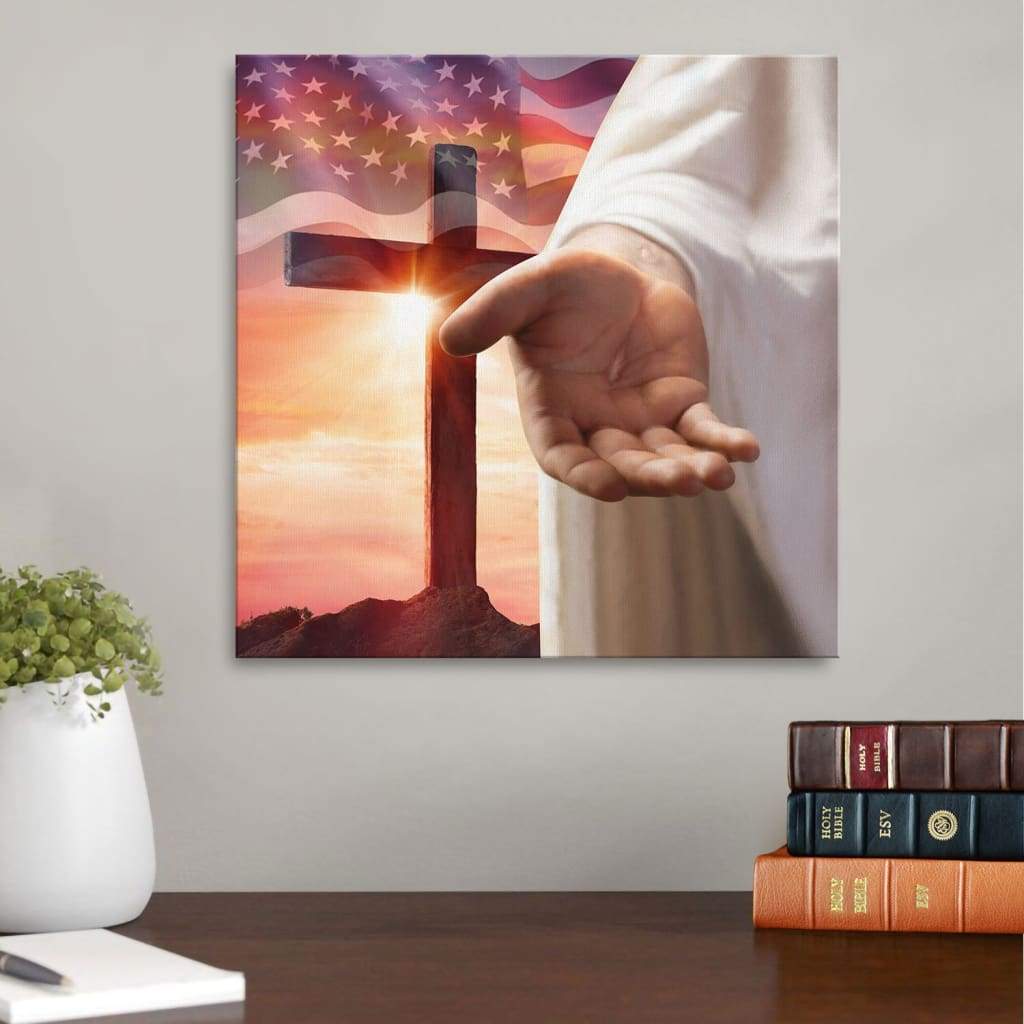Jesus Outstretched Hands Saves Canvas Wall Art