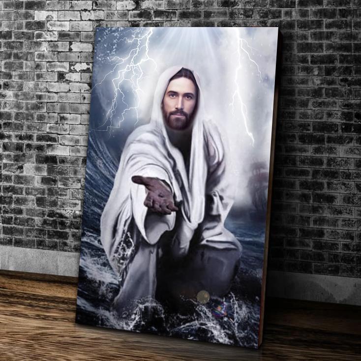 Jesus Reaching Hand Canvas, Come Follow Me, Jesus Christ Canvas, Christian Wall Art, Christian Home Wall Decor