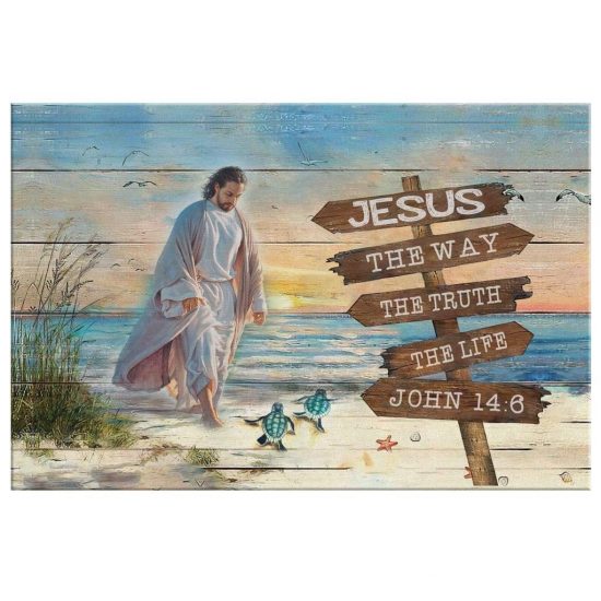 Jesus The Way The Truth The Life John 146 Canvas Bible Verse Wall Art 2