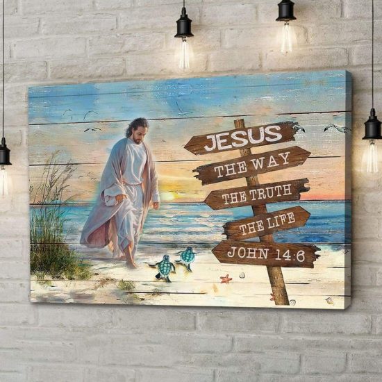 Jesus The Way The Truth The Life John 14:6 Canvas - Bible Verse Wall Art