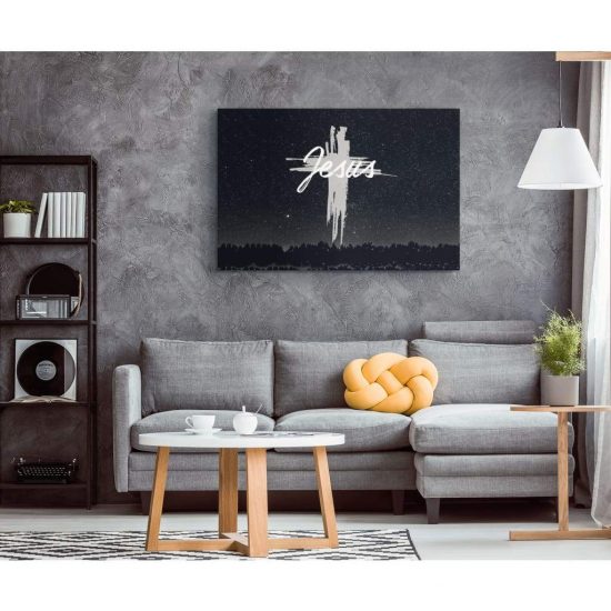 Jesus Word On The Cross Christian Wall Art Canvas Print 1