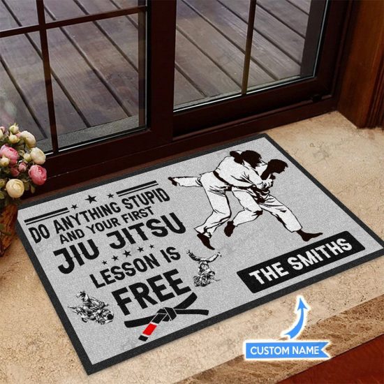 Jiu Jitsu Personalized Custom Name Doormat Welcome Mat