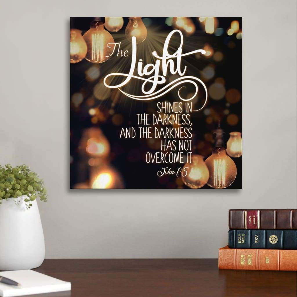 John 1:5 The Light Shines In The Darkness Christian Canvas Wall Art