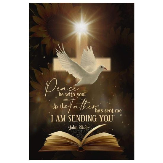 John 2021 Peace Be With You Canvas Bible Verse Wall Art 2