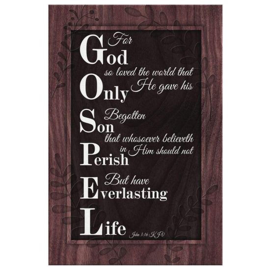 John 316 Kjv For God So Loved The World Scripture Canvas Wall Art 2