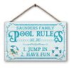 Jump In Have Fun - Swimming Pool Decor - Personalized Custom Wood Rectangle Sign