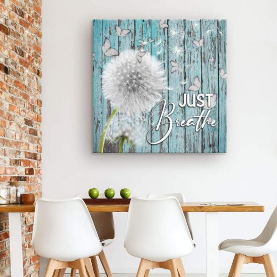 Just Breathe Dandelion Canvas Wall Art 1