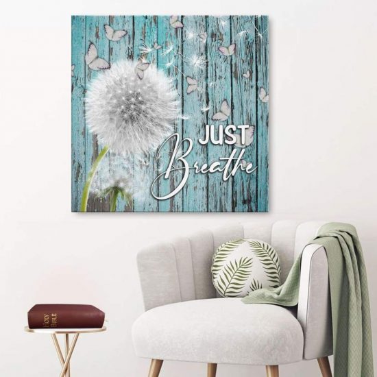 Just Breathe Dandelion Canvas Wall Art