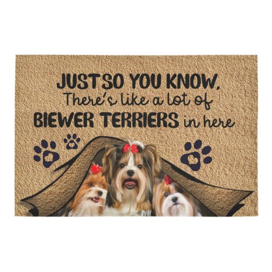 Just So You Know Biewer Terriers Dog Lover Doormat Welcome Mat 1