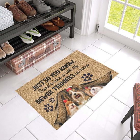 Just So You Know Biewer Terriers Dog Lover Doormat Welcome Mat