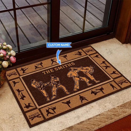 Karate Personalized Custom Name Doormat Welcome Mat
