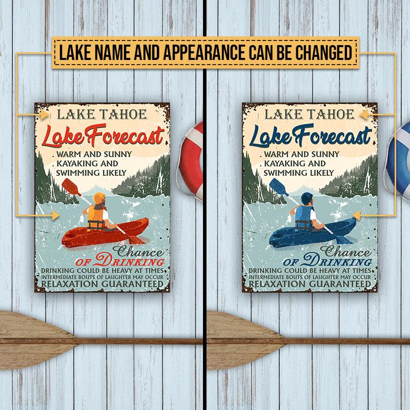 Kayaking Lake Forecast Custom Classic Metal Signs