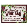 Keep Things Bottled Up - Wine Bar Decorating Idea - Personalized Custom Classic Metal Signs