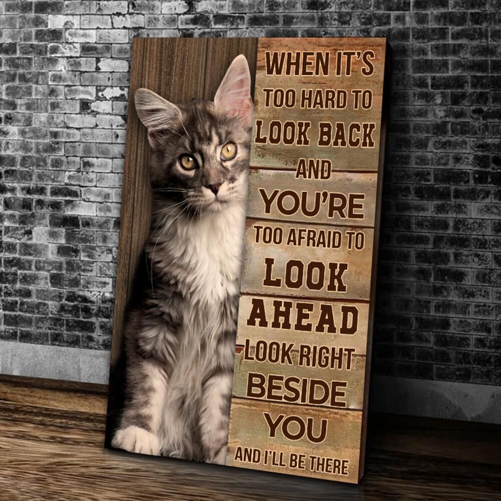 Kitty Cat When It's Too Hard To Look Back Canvas
