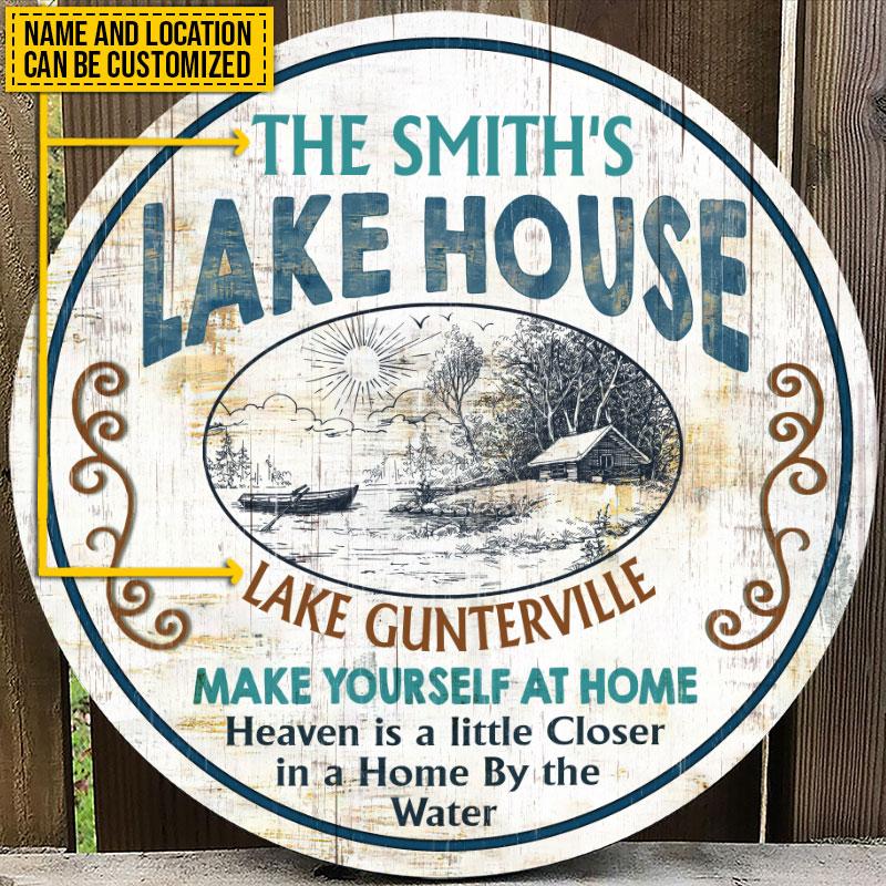 Lake-House-Make-Yourself-At-Home-Custom-Wood-Circle-Sign-1 Lake House Make Yourself At Home Custom Wood Circle Sign 1