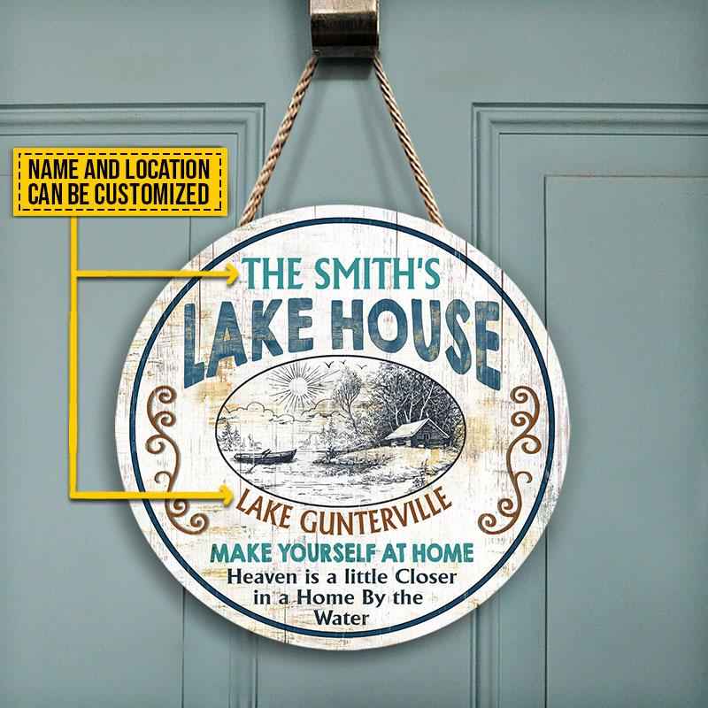 Lake-House-Make-Yourself-At-Home-Custom-Wood-Circle-Sign-2 Lake House Make Yourself At Home Custom Wood Circle Sign 2