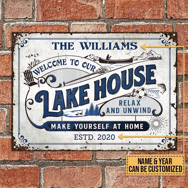 Lake-House-Make-Yourself-At-Home-Relax-Custom-Classic-Metal-Signs-1 Lake House Make Yourself At Home Relax Custom Classic Metal Signs 1