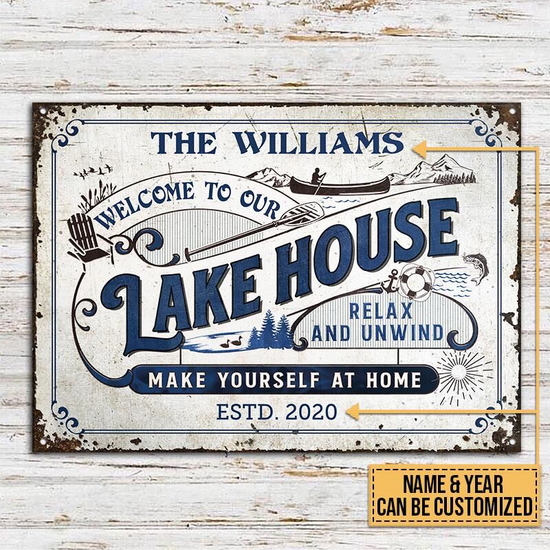Lake-House-Make-Yourself-At-Home-Relax-Custom-Classic-Metal-Signs-2 Lake House Make Yourself At Home Relax Custom Classic Metal Signs 2
