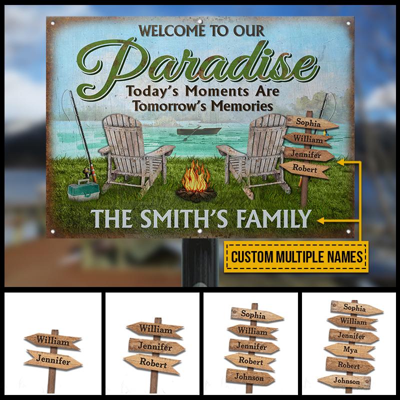 Lake House Welcome To Our Paradise Custom Classic Metal Signs