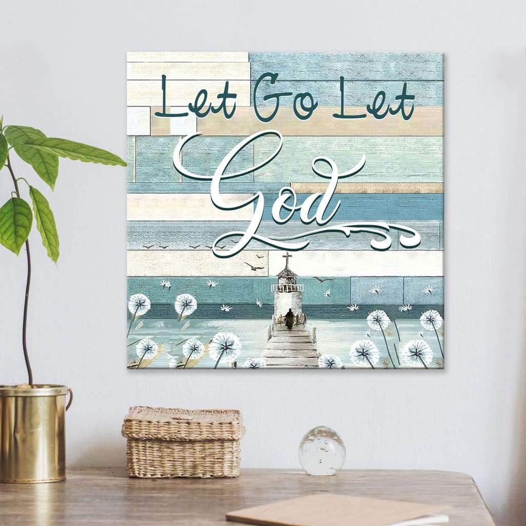 Let Go Let God Christian Wall Art Canvas