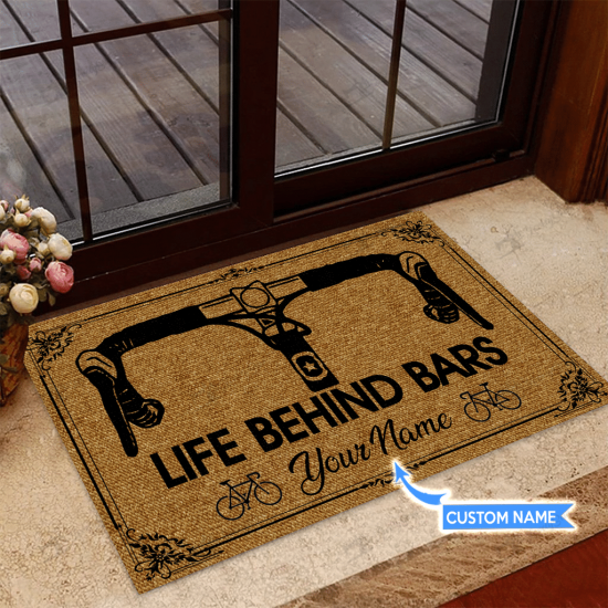 Life Behind Barscycling Personalized Custom Name Doormat Welcome Mat