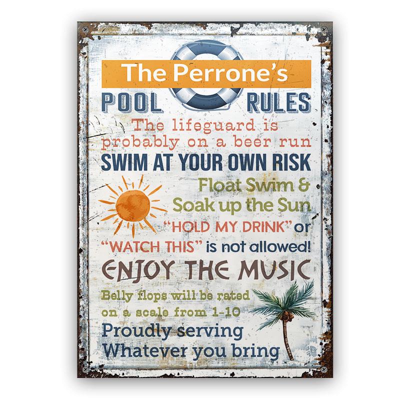 Lifeguard Is Properly On A Beer Run - Swimming Pool Decor - Personalized Custom Classic Metal Signs
