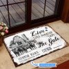 Live Like Someone Left The Gate Openangus Cow Personalized Custom Name Doormat Welcome Mat