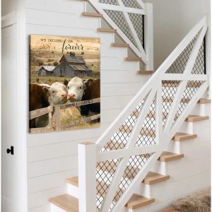 Loving Hereford Cows And Barn We Decided On Forever Custom Name And Date Personalized Custom Canvas Prints Wall Art Decor