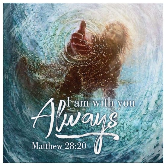 Matthew 2820 I Am With You Always Jesus Reaching Into The Water Canvas Wall Art 2