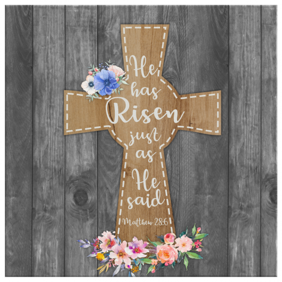 Matthew 286 He Has Risen Just As He Said Canvas Wall Art 2