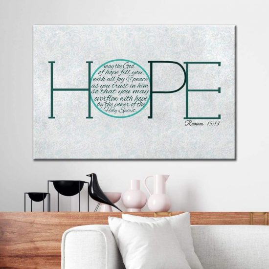 May The God Of Hope Romans 15:13 Bible Verse Wall Art Canvas