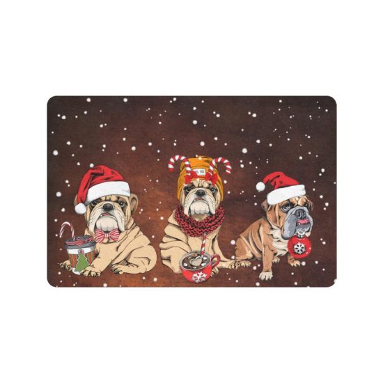 Merry Christmas Wiaccessories Of Bulldog Rubber Dogs Lover Doormat Welcome Mat 1