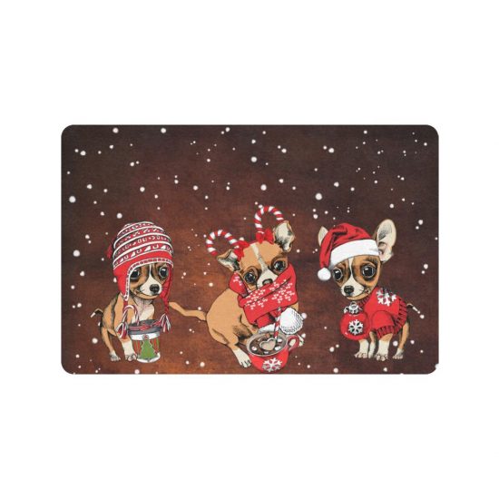 Merry Christmas Wiaccessories Of Chihuahua Dogs Lover Doormat Welcome Mat 1