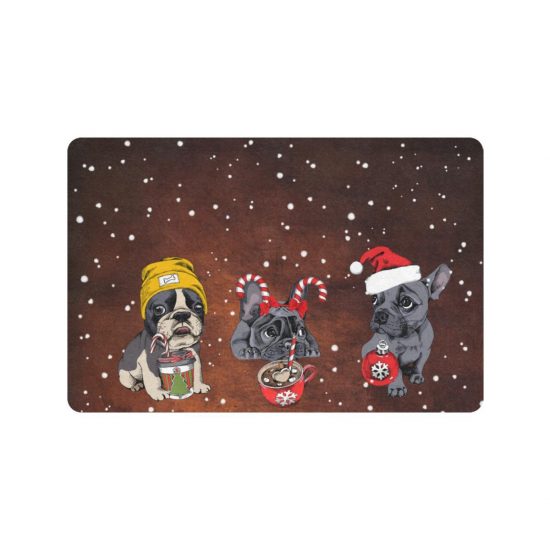 Merry Christmas Wiaccessories Of French Bulldog Dogs Lover Doormat Welcome Mat 1