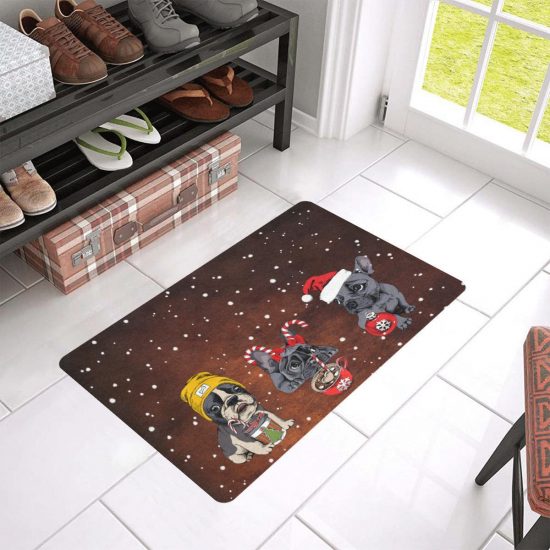 Merry Christmas Wiaccessories Of French Bulldog Dogs Lover Doormat Welcome Mat