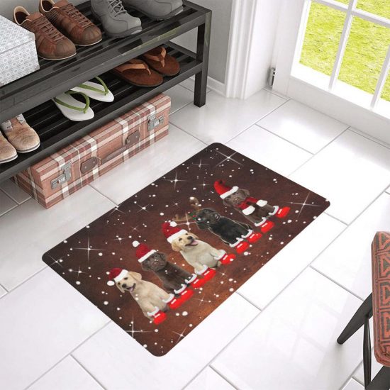 Merry Christmas Wiaccessories Of Labrador Retrievers Dogs Lover Doormat Welcome Mat