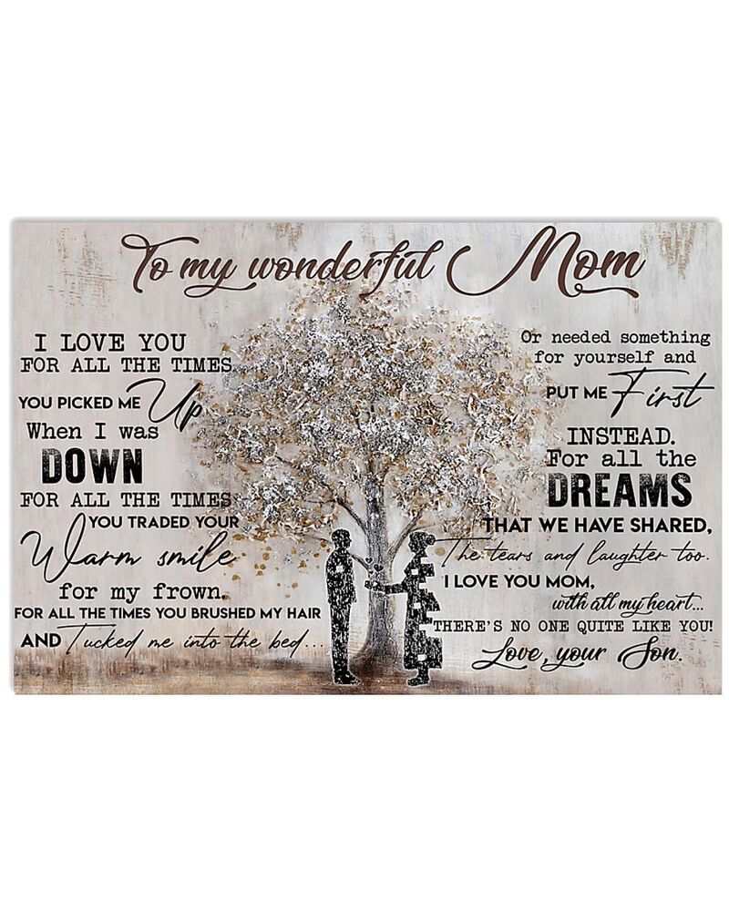 Mom-Canvas-For-Mom-To-My-Wonderful-Mom-I-Love-You-For-All-the-Time-Canvas Mom Canvas For Mom