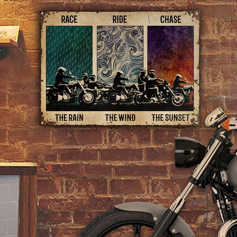 Motorcycling Race The Rain Customized Classic Metal Signs