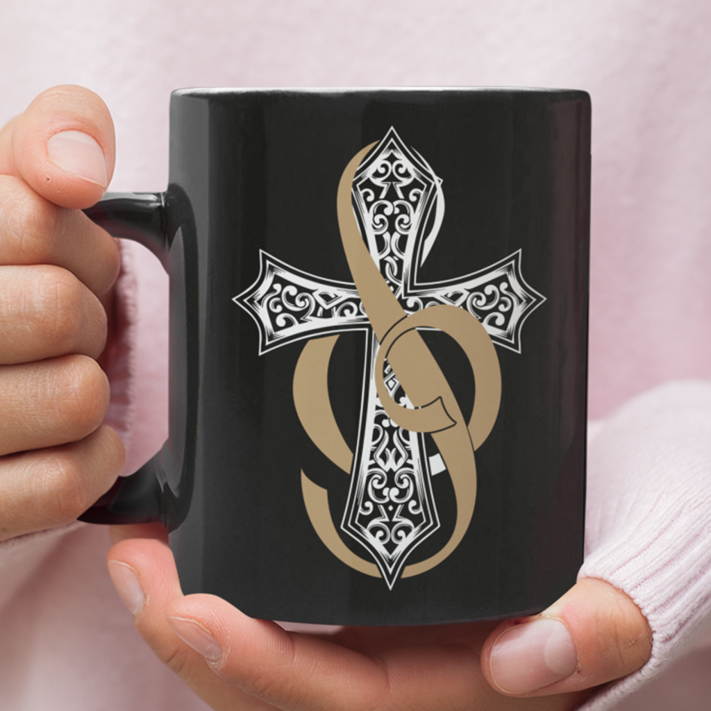 Music Symbol With Cross Coffee Mug