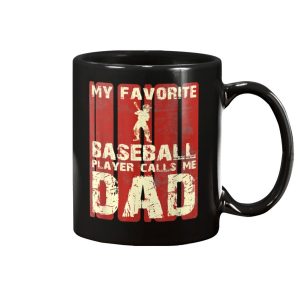 My Favorite Baseball Player Calls Me Dad Retro Mug 1