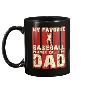 My Favorite Baseball Player Calls Me Dad Retro Mug 2