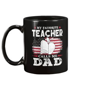 My Favorite Teacher Calls Me Dad USA Flag Mug 2