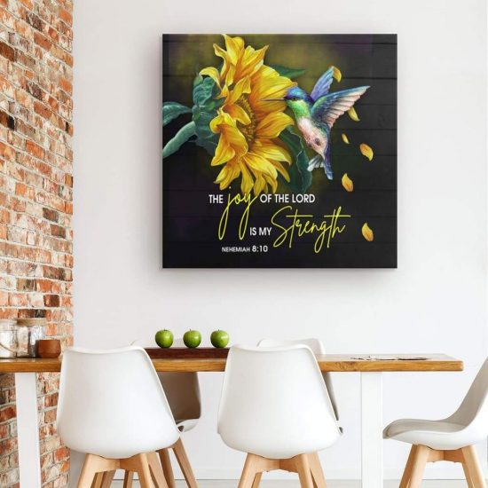 Nehemiah 810 Hummingbird Sunflower Canvas Wall Art 1 1
