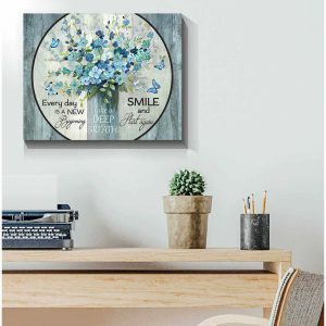New Beginning Butterfly And Flowers Canvas Prints Wall Art Decor 3