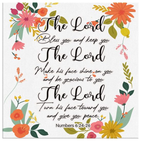 Numbers 624 26 The Lord Bless You And Keep You Scripture Wall Art Canvas 2
