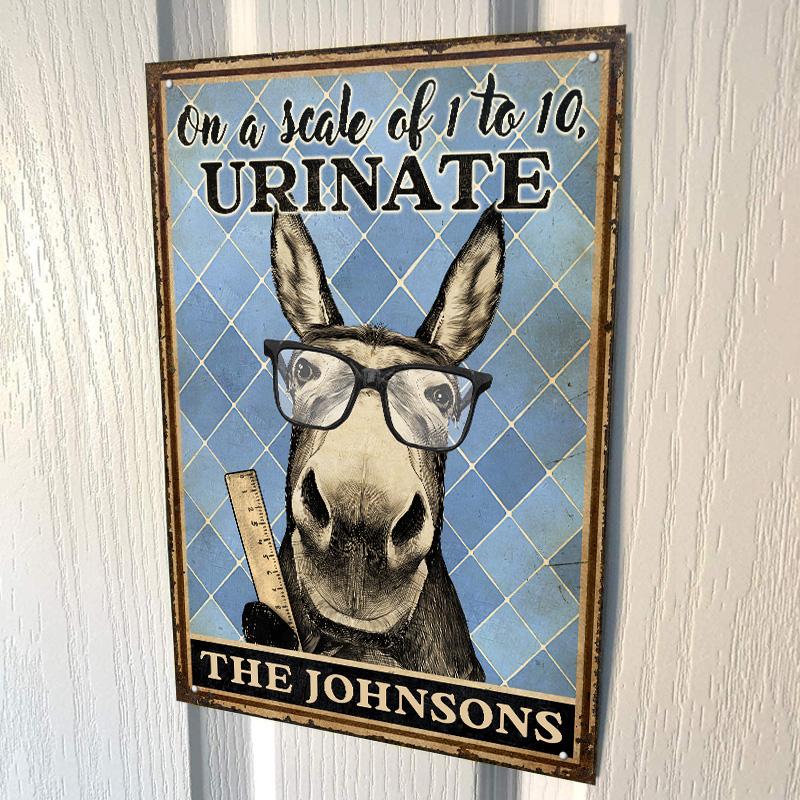 On The Scale Donkey Restroom Decor Personalized Custom Classic Metal