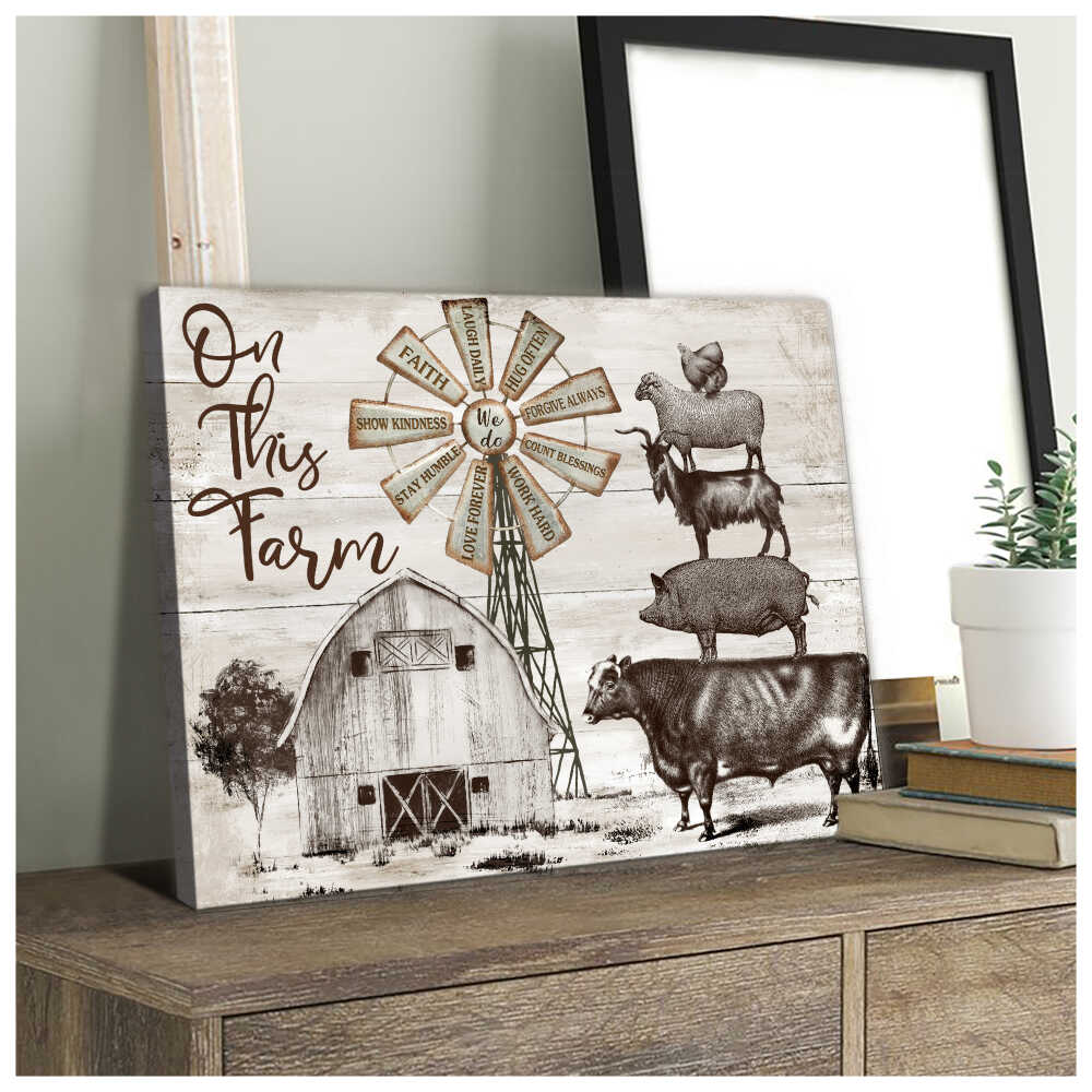 On-This-Farm-Cattle-Farmhouse-Farm-Canvas-Prints-Wall-Art-Decor-3 On This Farm Cattle Farmhouse Farm Canvas Prints Wall Art Decor 3